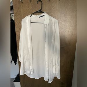 Zara White Silk Top
